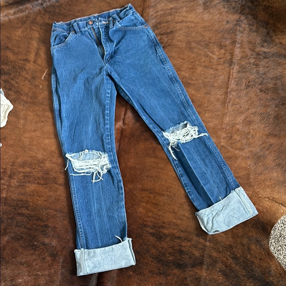 Wrangler Distressed Cowboy Cut Jeans